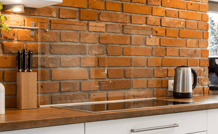 With Free Fixing Premium Toughened Clear Glass Splashback for kitchen 